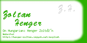 zoltan henger business card